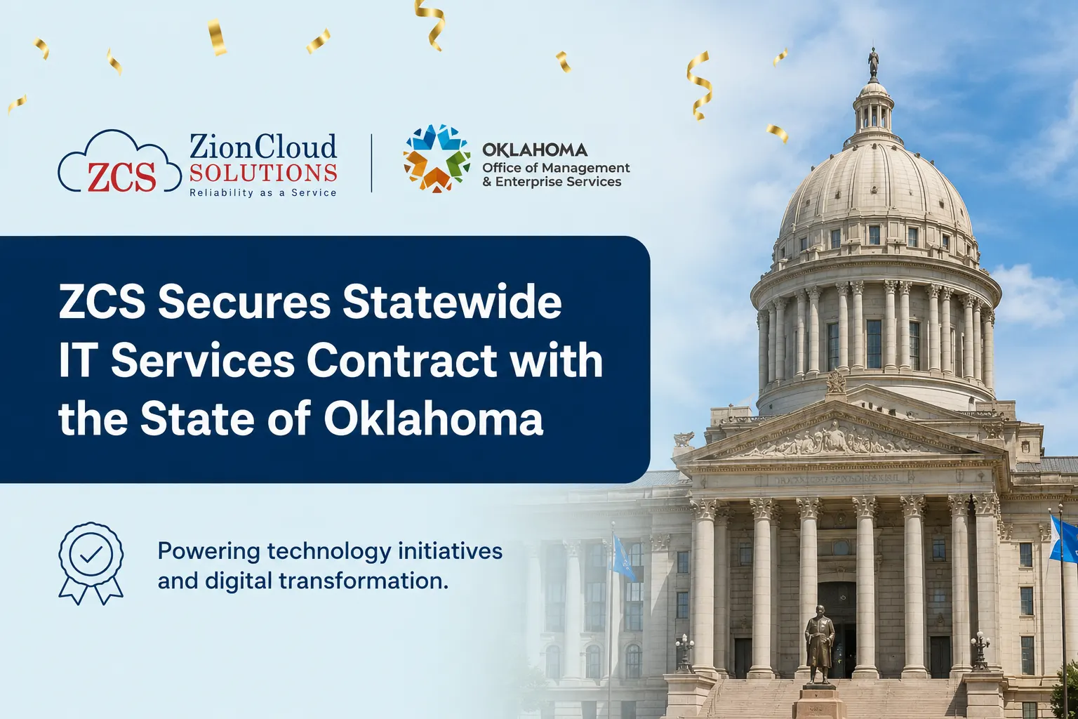 Zion Cloud Solutions Secures Statewide IT Services Contract with the State of Oklahoma
